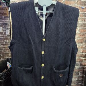 Tommy Hilfiger Navy Blue Button Up Vest